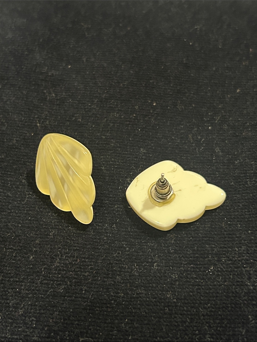 Contemporary Women's White Shell-Shaped Stud Earrings